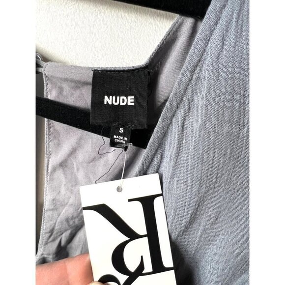 Nude blue floral‎ lace trim romper women’s small festival boho - Picture 5 of 10